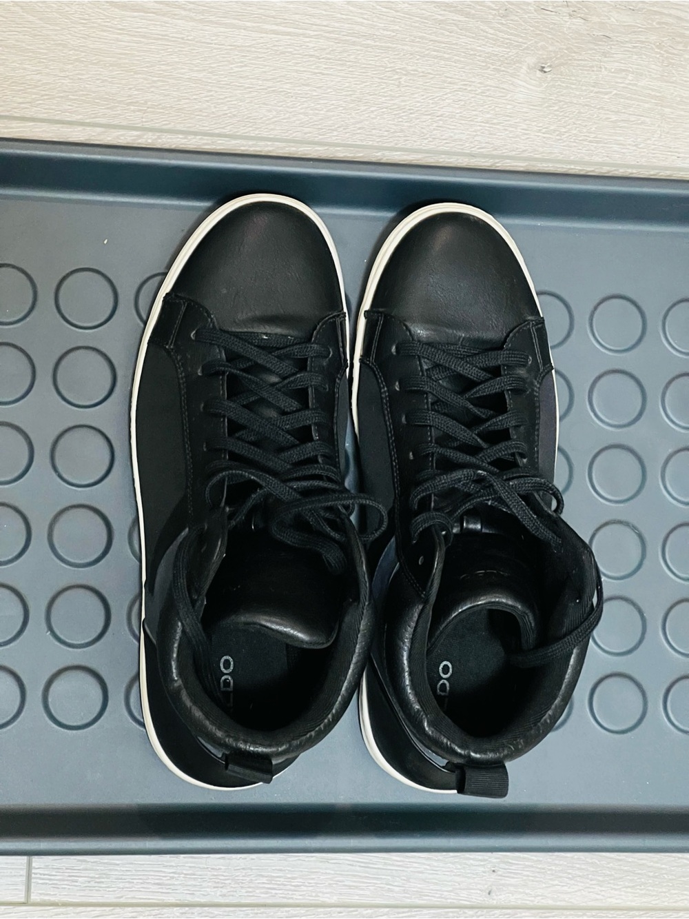 Aldo Black High-Top Sneakers with White Sole
